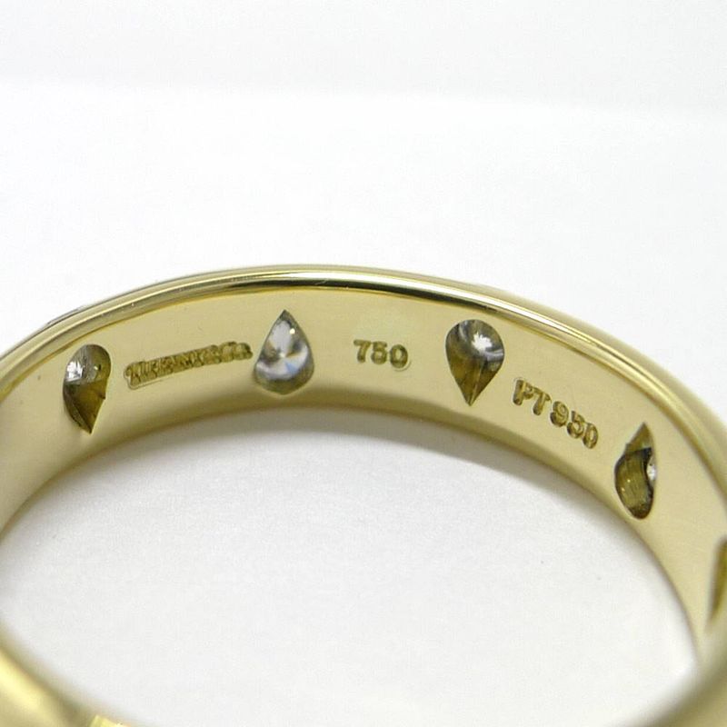 Tiffany & Co Dots Ring 18k Yellow Gold Platinum Diamond