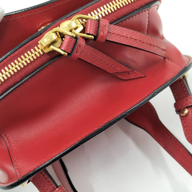 Prada Mini Backpack Handbag Saffiano Red