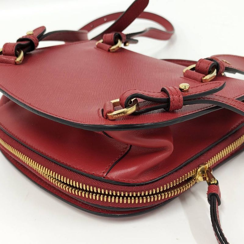 Prada Mini Backpack Handbag Saffiano Red