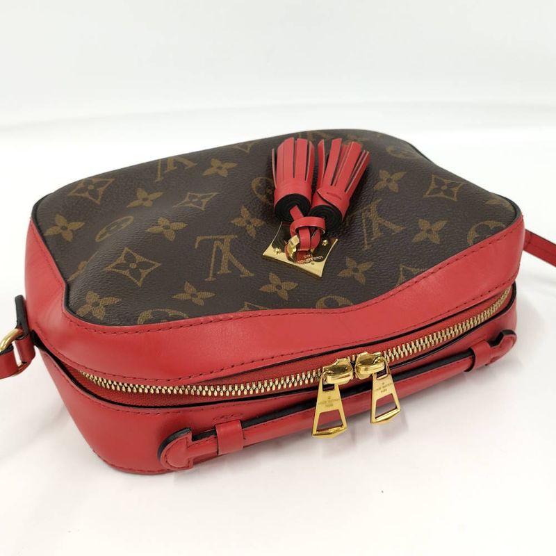Louis Vuitton Saintonge 2-Way Shoulder Bag Monogram Coquelicot