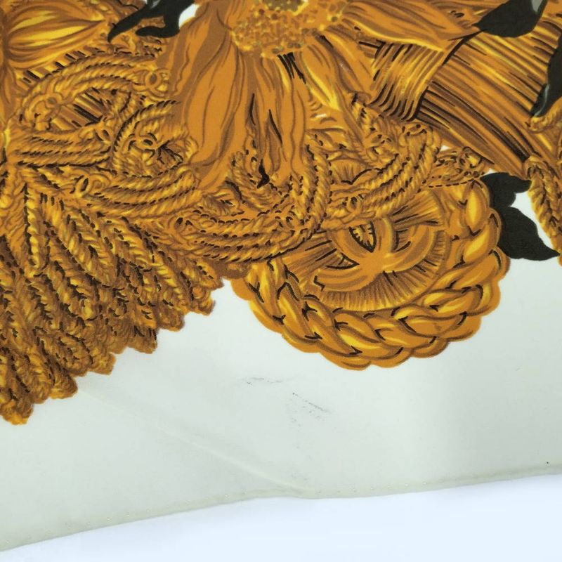 Chanel Scarf Large Sunflower CC Logo Silk