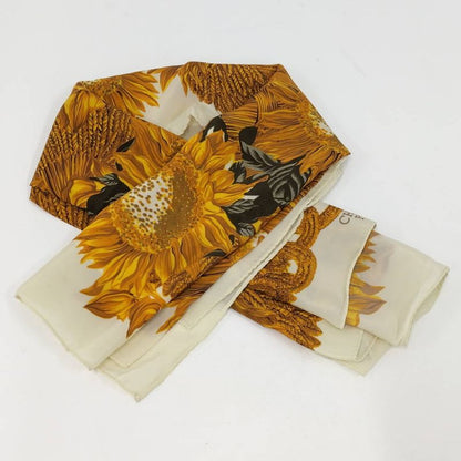 Chanel Scarf Large Sunflower CC Logo Silk