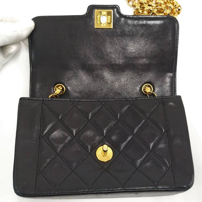 Chanel Diana Chain Shoulder Bag Leather Black