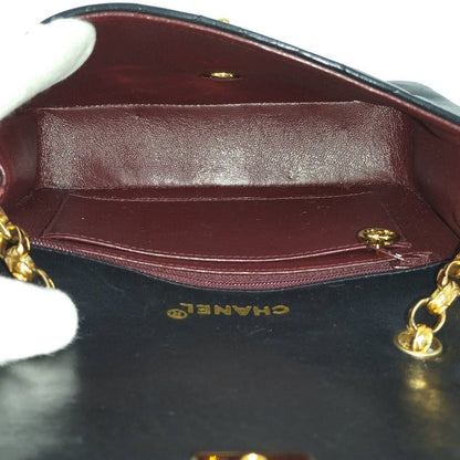 Chanel Diana Chain Shoulder Bag Leather Black