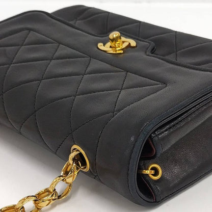 Chanel Diana Chain Shoulder Bag Leather Black
