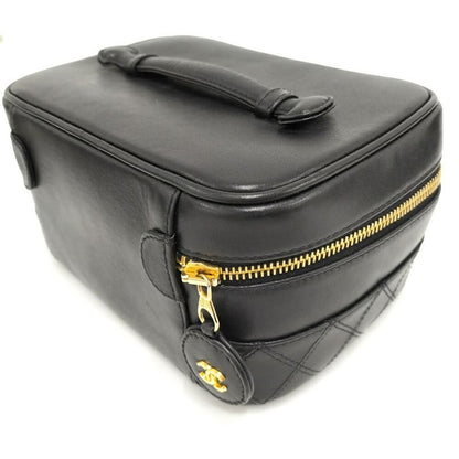 Chanel Vanity Bag Bicolor Leather Black