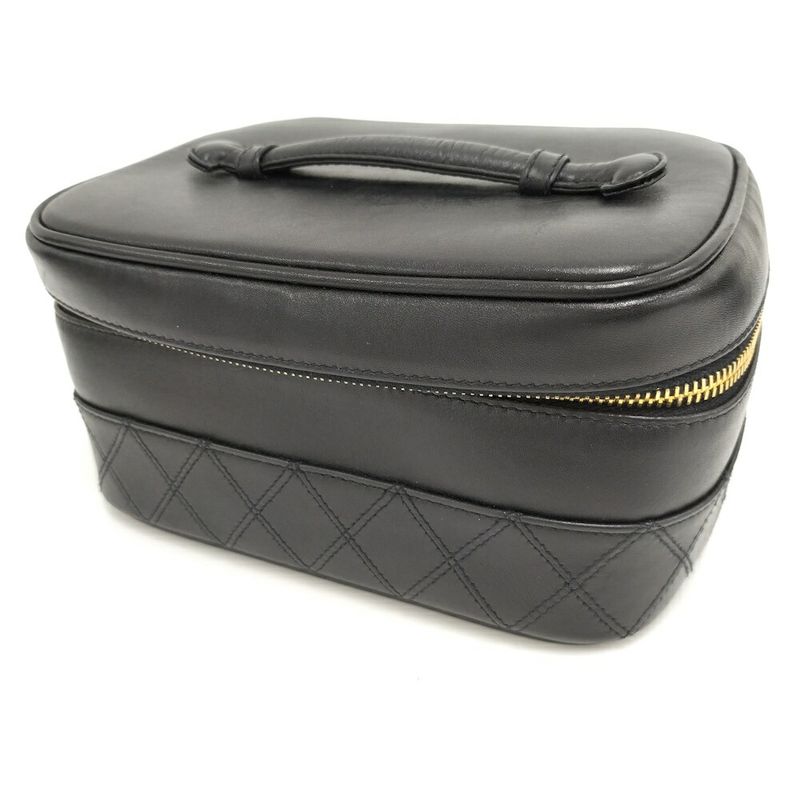 Chanel Vanity Bag Bicolor Leather Black