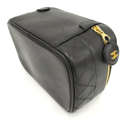 Chanel Vanity Bag Bicolor Leather Black