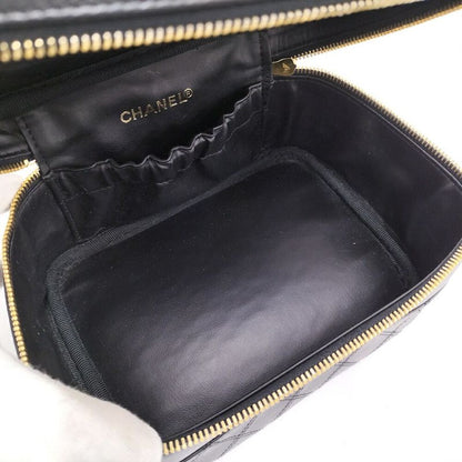 Chanel Vanity Bag Bicolor Leather Black