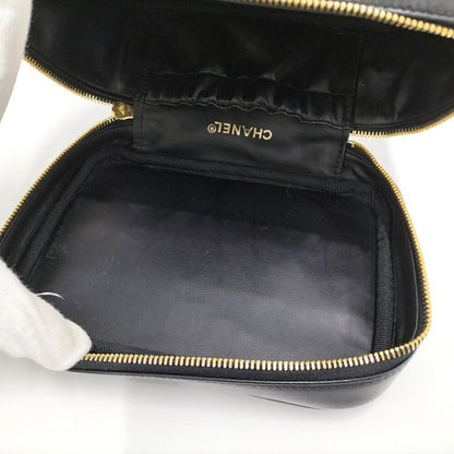 Chanel Vanity Bag Bicolor Leather Black