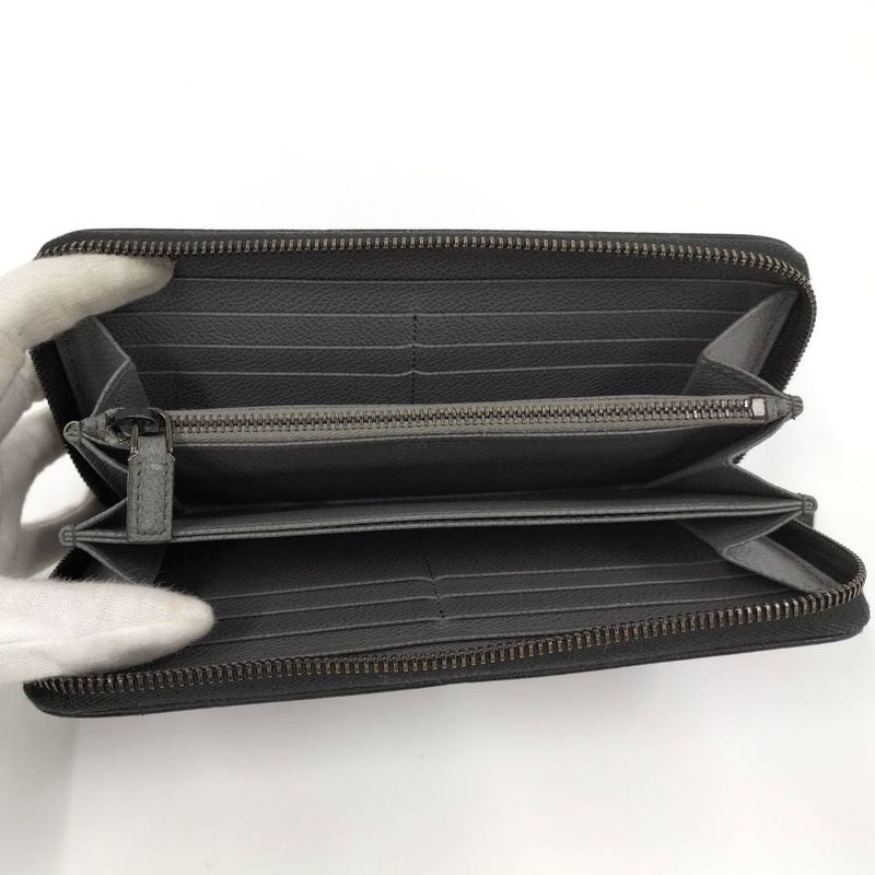 Prada Zip Around Wallet Leather Black