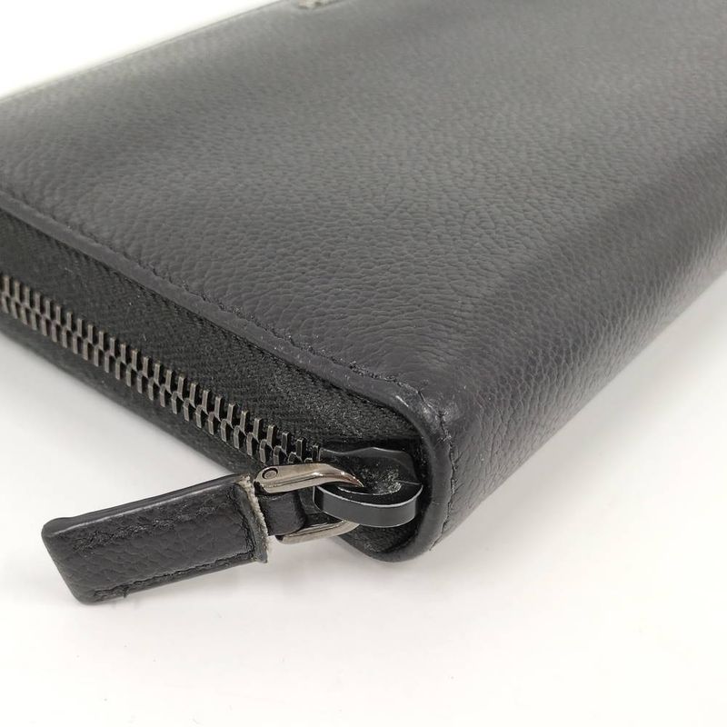Prada Zip Around Wallet Leather Black