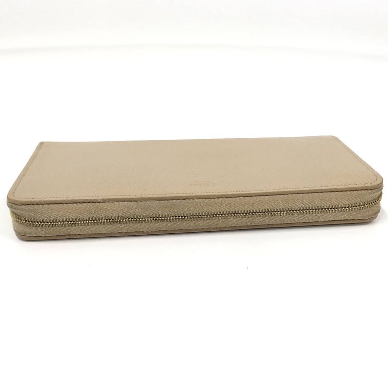 Celine Zip Around Wallet Leather Beige