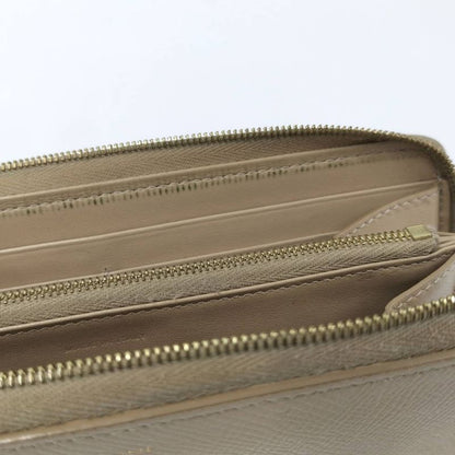 Celine Zip Around Wallet Leather Beige