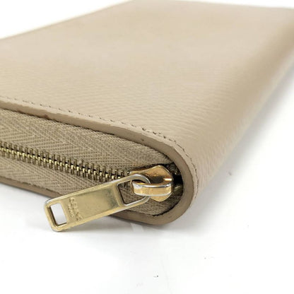 Celine Zip Around Wallet Leather Beige