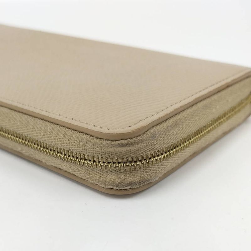 Celine Zip Around Wallet Leather Beige