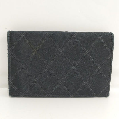 Chanel Coin Case Card Bicolor Satin Leather Black