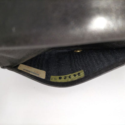 Chanel Coin Case Card Bicolor Satin Leather Black