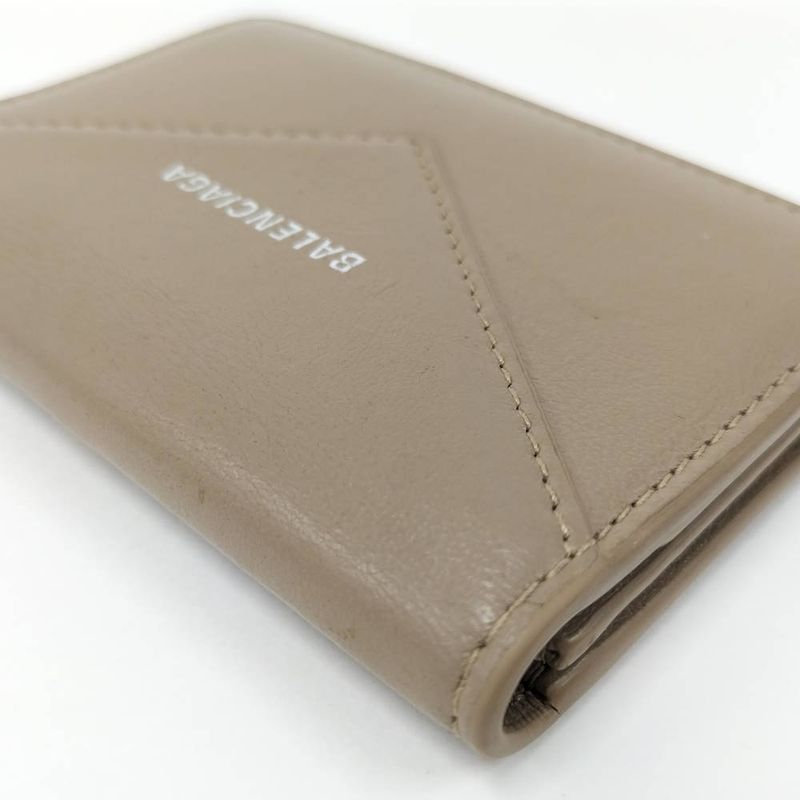 Balenciaga Card Case Leather Beige
