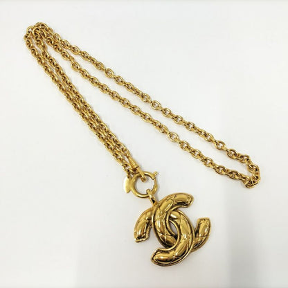 Chanel CC Logo Necklace Plated Gold