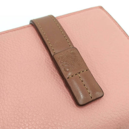 Loewe Compact Zip Wallet Anagram Leather Pink Orange