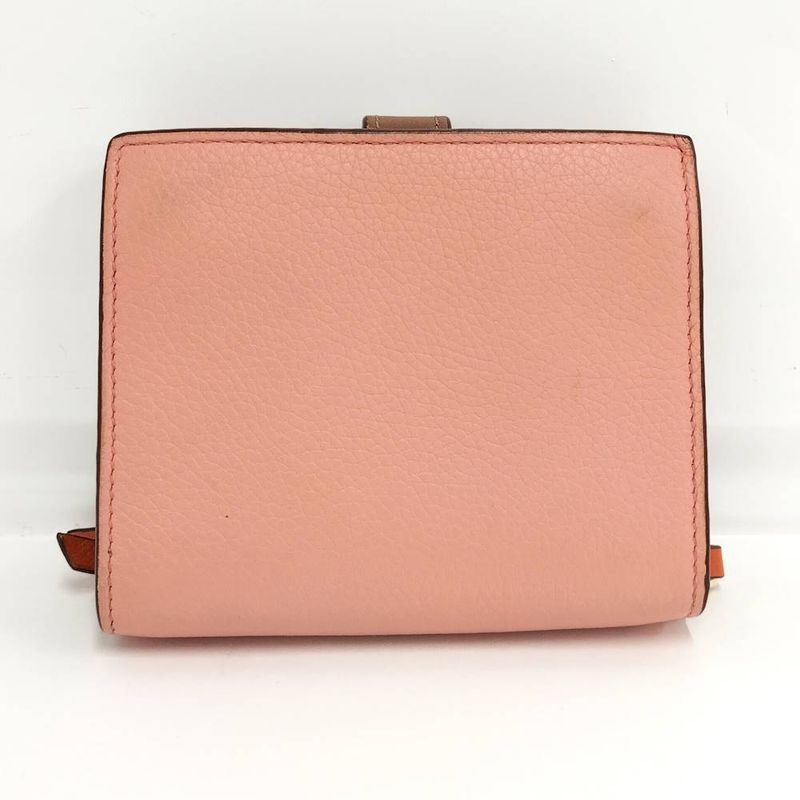 Loewe Compact Zip Wallet Anagram Leather Pink Orange