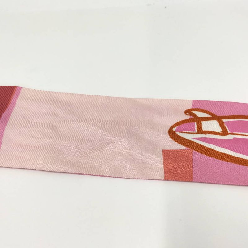 Hermes Twilly Scarf Silk Pink Multicolor