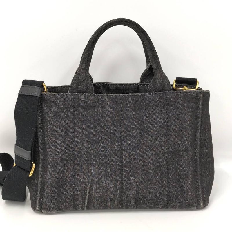 Prada Canapa 2-Way Bag Canvas Black