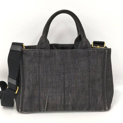 Prada Canapa 2-Way Bag Canvas Black