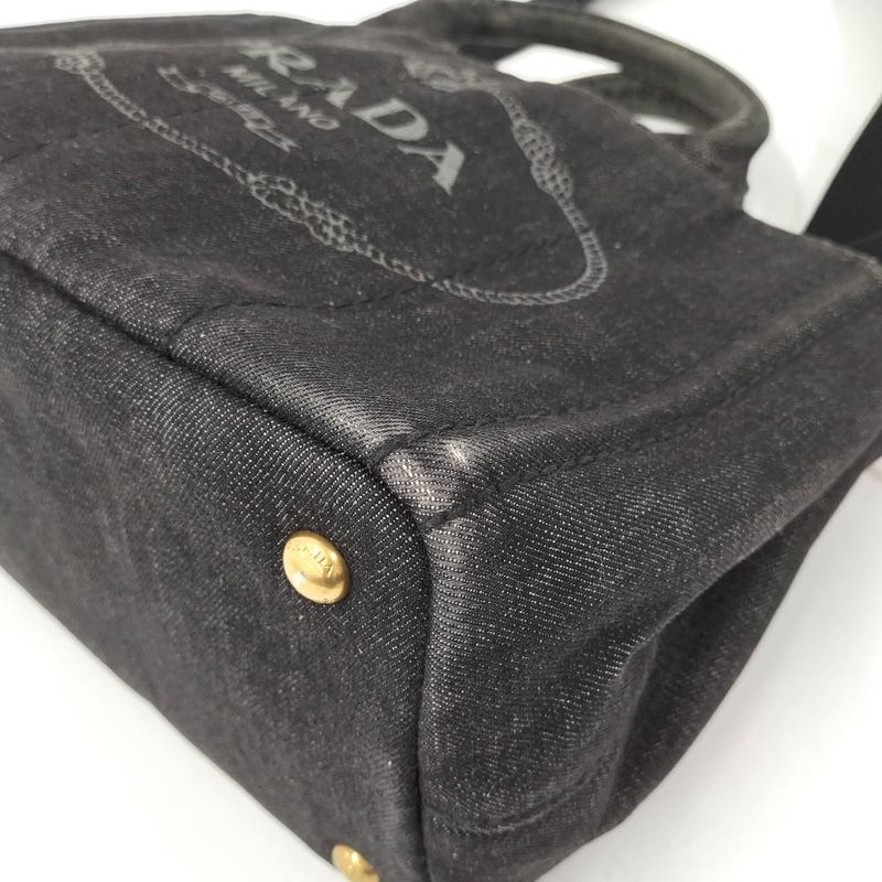 Prada Canapa 2-Way Bag Canvas Black