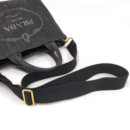 Prada Canapa 2-Way Bag Canvas Black