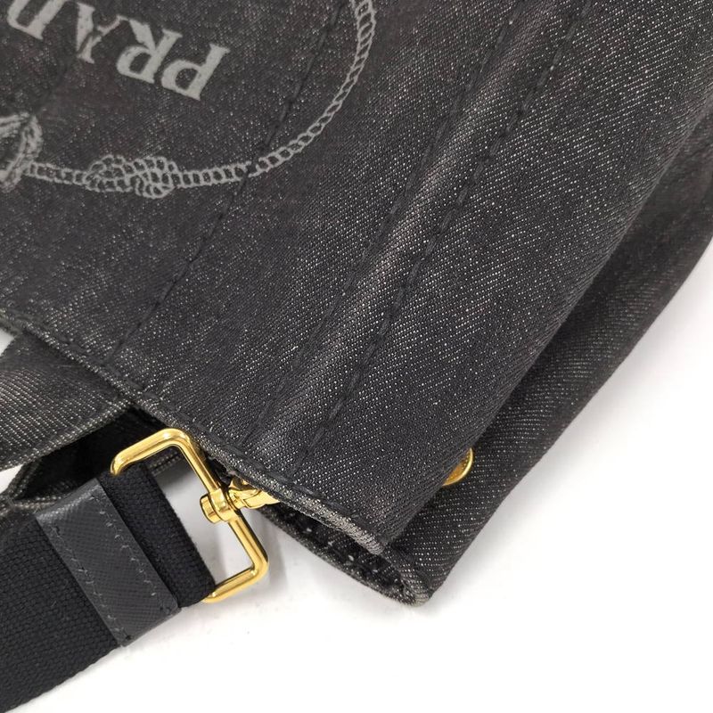 Prada Canapa 2-Way Bag Canvas Black