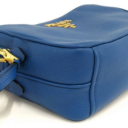 Prada Witteno Dino Azuro Shoulder Bag Leather Blue
