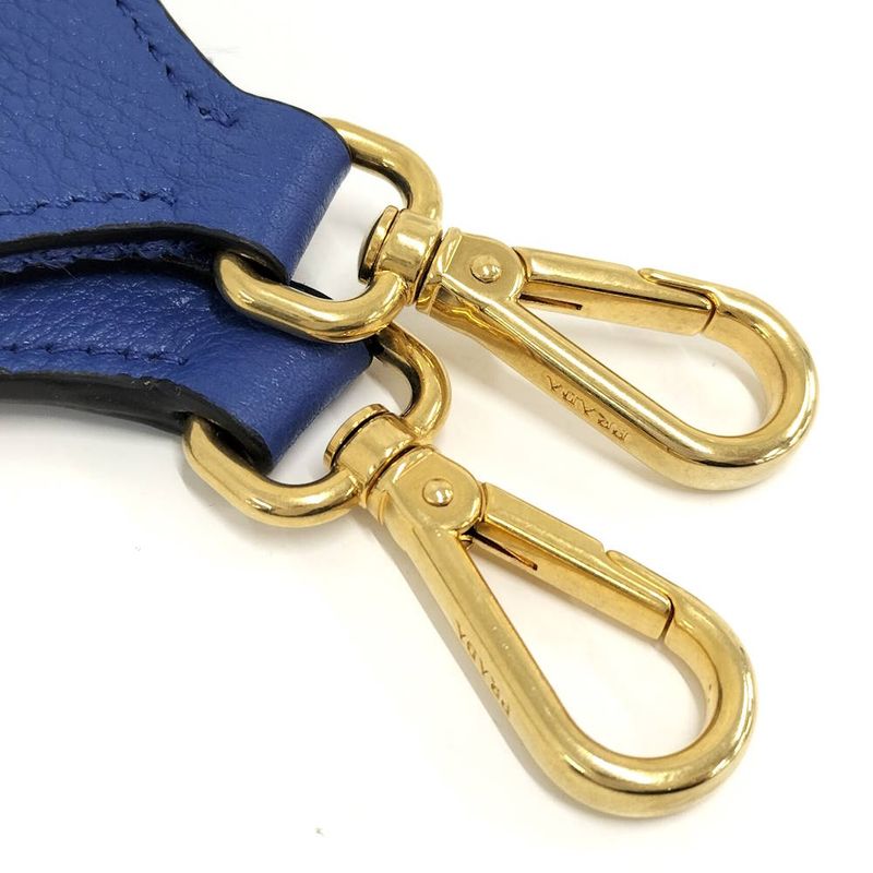 Prada Witteno Dino Azuro Shoulder Bag Leather Blue