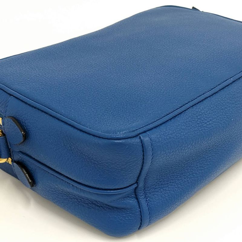 Prada Witteno Dino Azuro Shoulder Bag Leather Blue