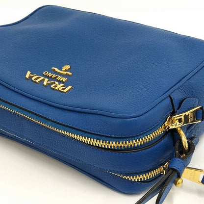 Prada Witteno Dino Azuro Shoulder Bag Leather Blue