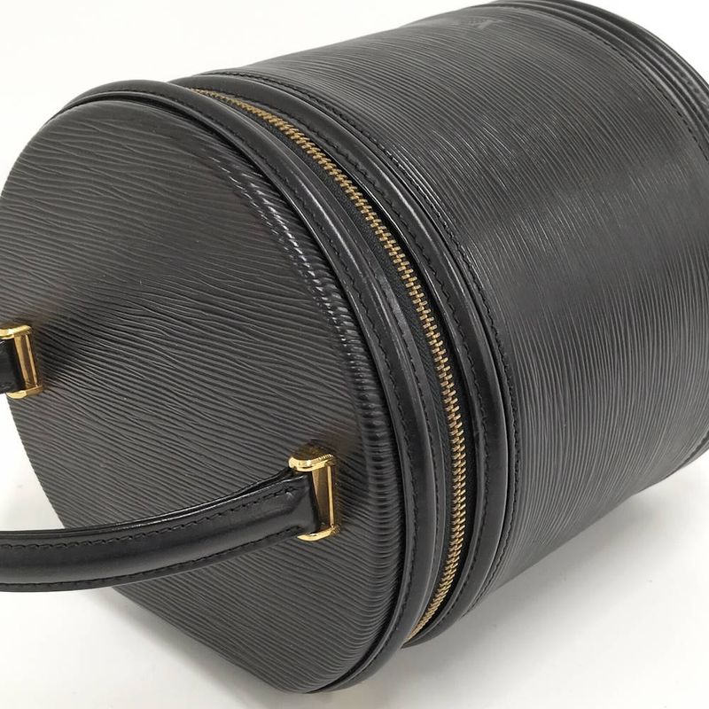 Louis Vuitton Cannes Handbag Vanity Bag Epi Noir Black