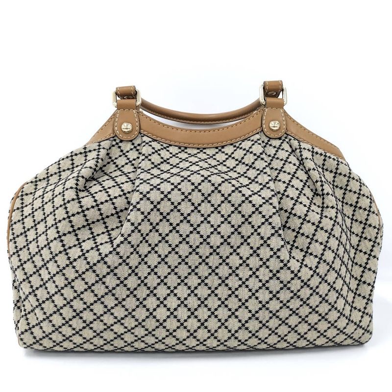Gucci Handbag Diamante Canvas Leather Brown