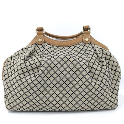 Gucci Handbag Diamante Canvas Leather Brown