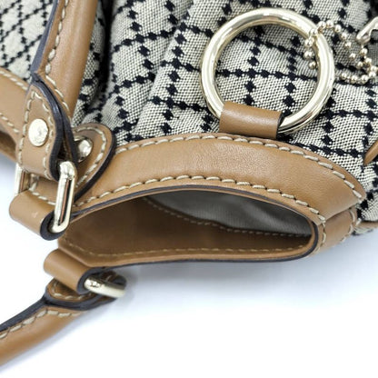 Gucci Handbag Diamante Canvas Leather Brown