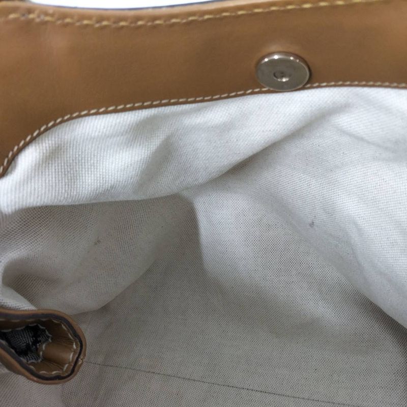 Gucci Handbag Diamante Canvas Leather Brown