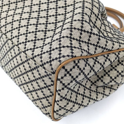 Gucci Handbag Diamante Canvas Leather Brown