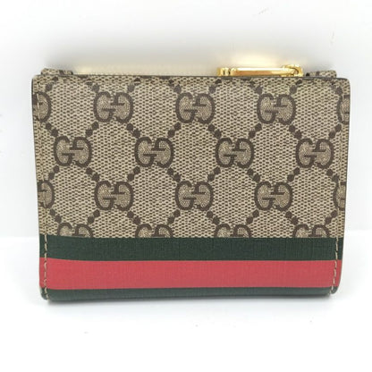 Gucci Compact Wallet Coating Animal Print Beige