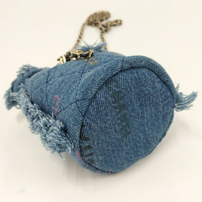 Chanel Chain Shoulder Bag Denim Blue Multicolor