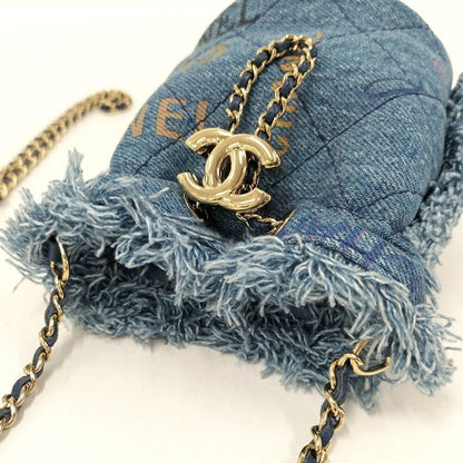 Chanel Chain Shoulder Bag Denim Blue Multicolor