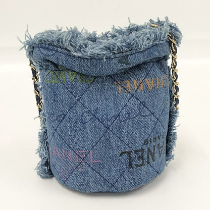Chanel Chain Shoulder Bag Denim Blue Multicolor