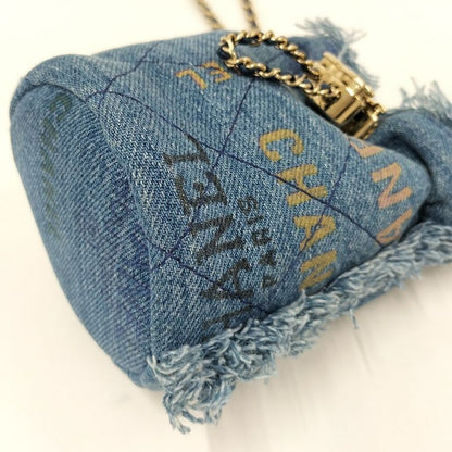 Chanel Chain Shoulder Bag Denim Blue Multicolor