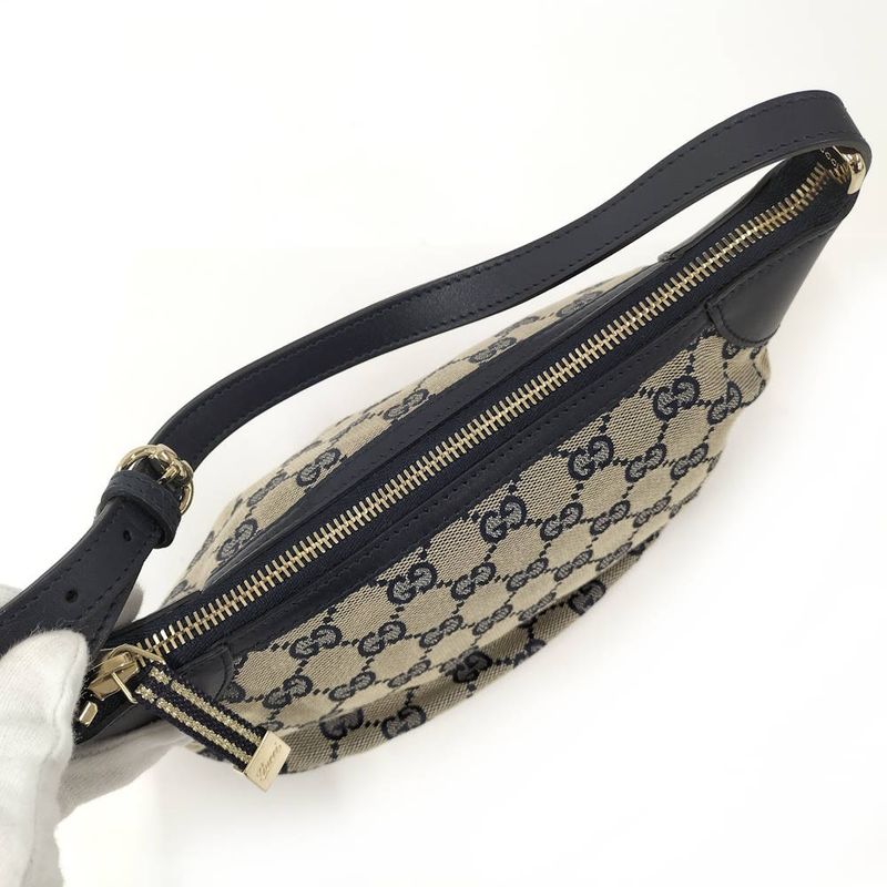 Gucci Pouch GG Canvas Leather Navy