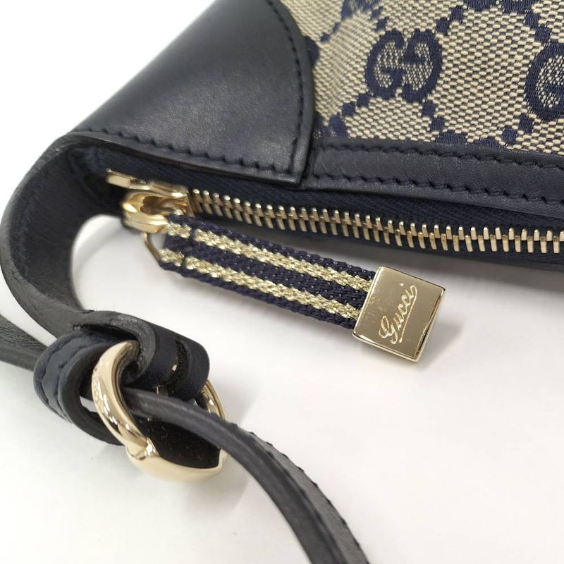 Gucci Pouch GG Canvas Leather Navy
