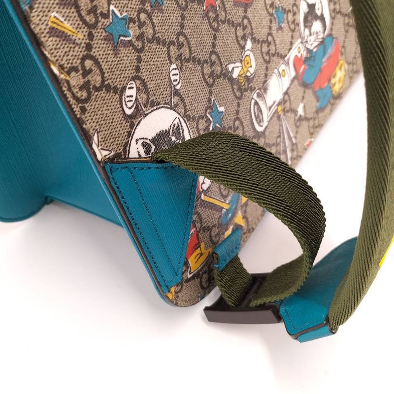 Gucci Backpack Sac Children's GG Supreme Gray Blue